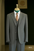 Charcoal Grey Windowpane Check Wool 3-Piece Wedding Suit | Tailored Groom & Groomsmen Attire
