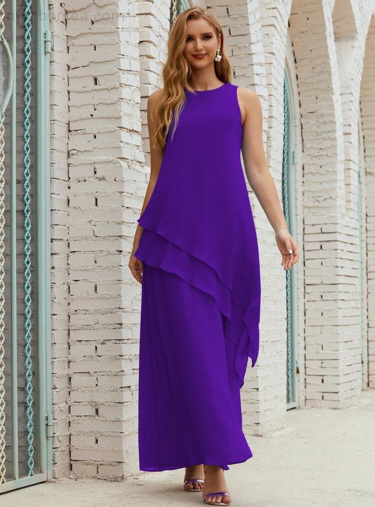 Vestidos longos de chiffon plus size para mãe da noiva, vestido formal de madrinha de casamento, 28019 