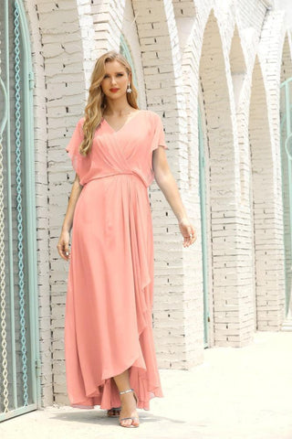 Numbersea  Mother of The Bride Dresses Plus Size V-Neck Floor Length Formal Prom Dress for Wedding Guest 28020