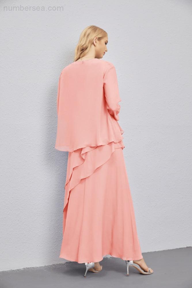 Mother of Bride Dresses with Open Front Lightweight Cardigan Formal Prom Gown  28081