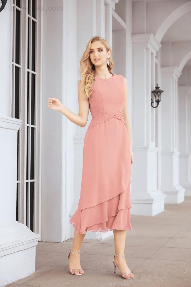 Vestido de festa formal para mãe da noiva, corte A, duas peças, Numbersea 28072 