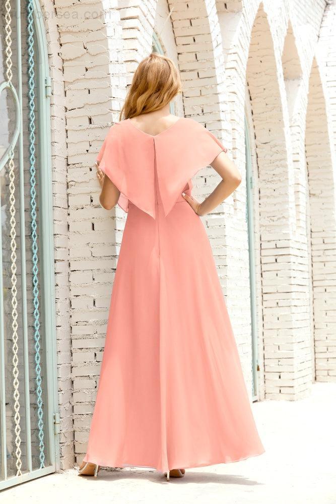 Numbersea  Mother of The Bride Dresses Plus Size V-Neck Floor Length Formal Prom Dress for Wedding Guest 28020