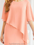 Vestido de festa formal comprido Numbersea com capa e folhos 28026 