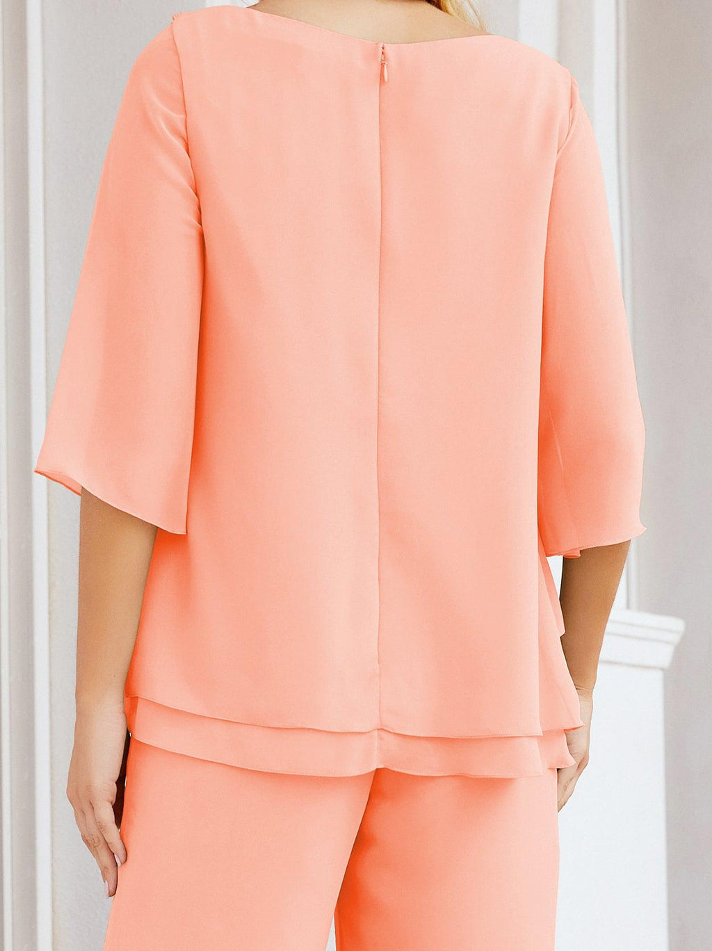 Vestido elegante de 2 peças para mãe da noiva Numbersea, tamanho grande, com folhos, camadas, roupão prateado 28064 