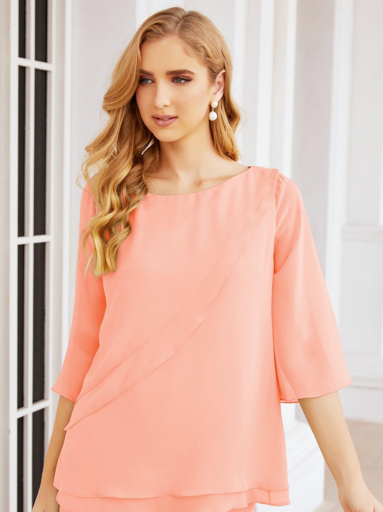 Vestido elegante de 2 peças para mãe da noiva Numbersea, tamanho grande, com folhos, camadas, roupão prateado 28064 