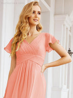 Vestidos de cerimónia de baile Numbersea para mãe da noiva, mangas curtas, vestido de madrinha 28047 