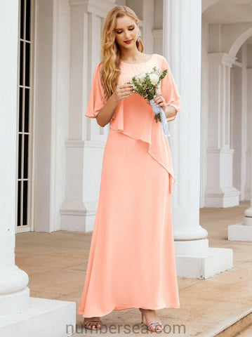 Numbersea Formal Party Gown Dress Long Mother of The Bride Dresses with Ruffle Cape 28026