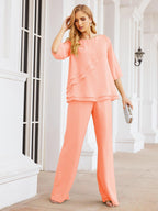 Vestido elegante de 2 peças para mãe da noiva Numbersea, tamanho grande, com folhos, camadas, roupão prateado 28064 