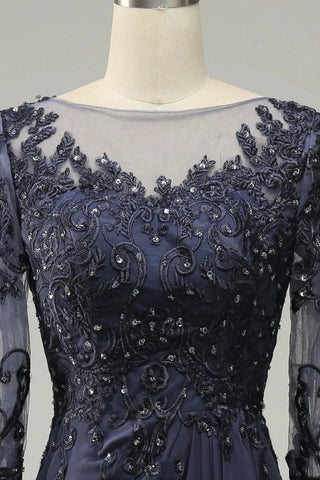 Kleid für die Brautmutter, lange Ärmel, mit Applikationen