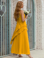 Vestidos longos de chiffon plus size para mãe da noiva, vestido formal de madrinha de casamento, 28019 