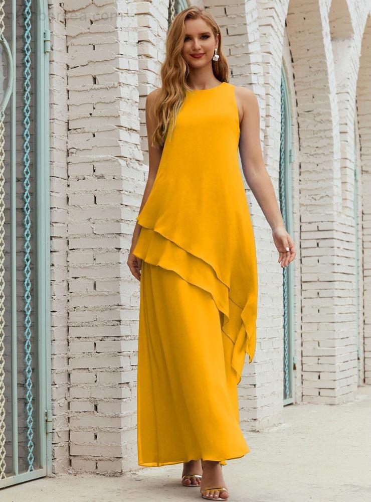 Vestidos longos de chiffon plus size para mãe da noiva, vestido formal de madrinha de casamento, 28019 