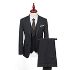 Men's black flat collar suit jacket, exquisite groom's suit, wedding suit, formal dress, groomsman's suit customization