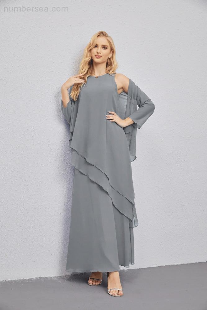 Mother of Bride Dresses with Open Front Lightweight Cardigan Formal Prom Gown  28081