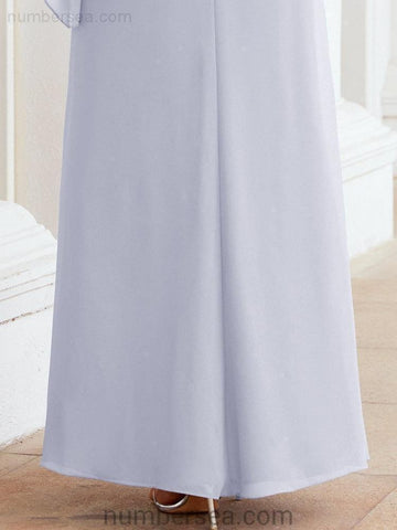 Numbersea Formal Party Gown Dress Long Mother of The Bride Dresses with Ruffle Cape 28026