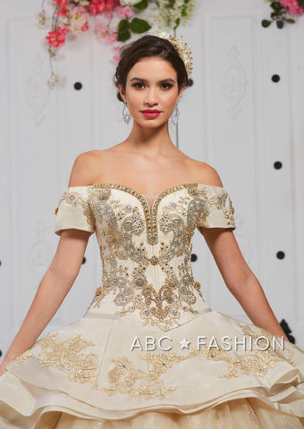 3-teiliges schulterfreies Quinceanera-Kleid von LA Glitter 24052