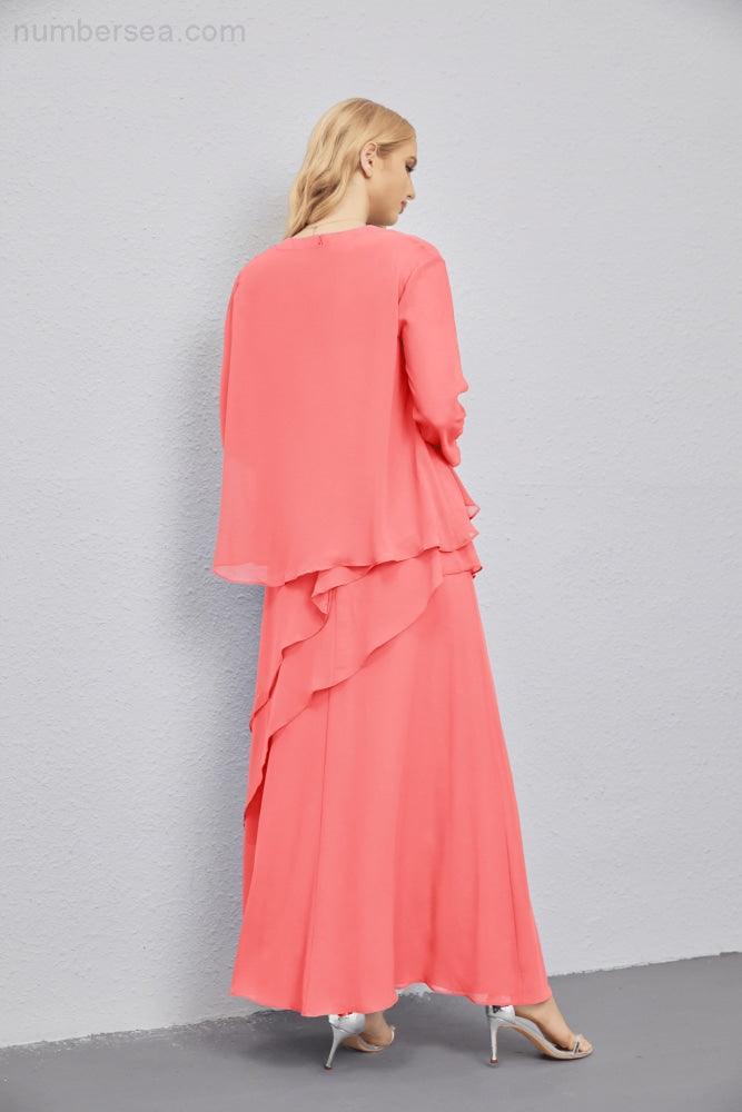 Mother of Bride Dresses with Open Front Lightweight Cardigan Formal Prom Gown  28081