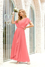 Numbersea  Mother of The Bride Dresses Plus Size V-Neck Floor Length Formal Prom Dress for Wedding Guest 28020