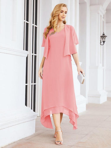 Numbersea Two-Piece A-line Mother of The Bride Dress Formal Party Gown Dress 28073