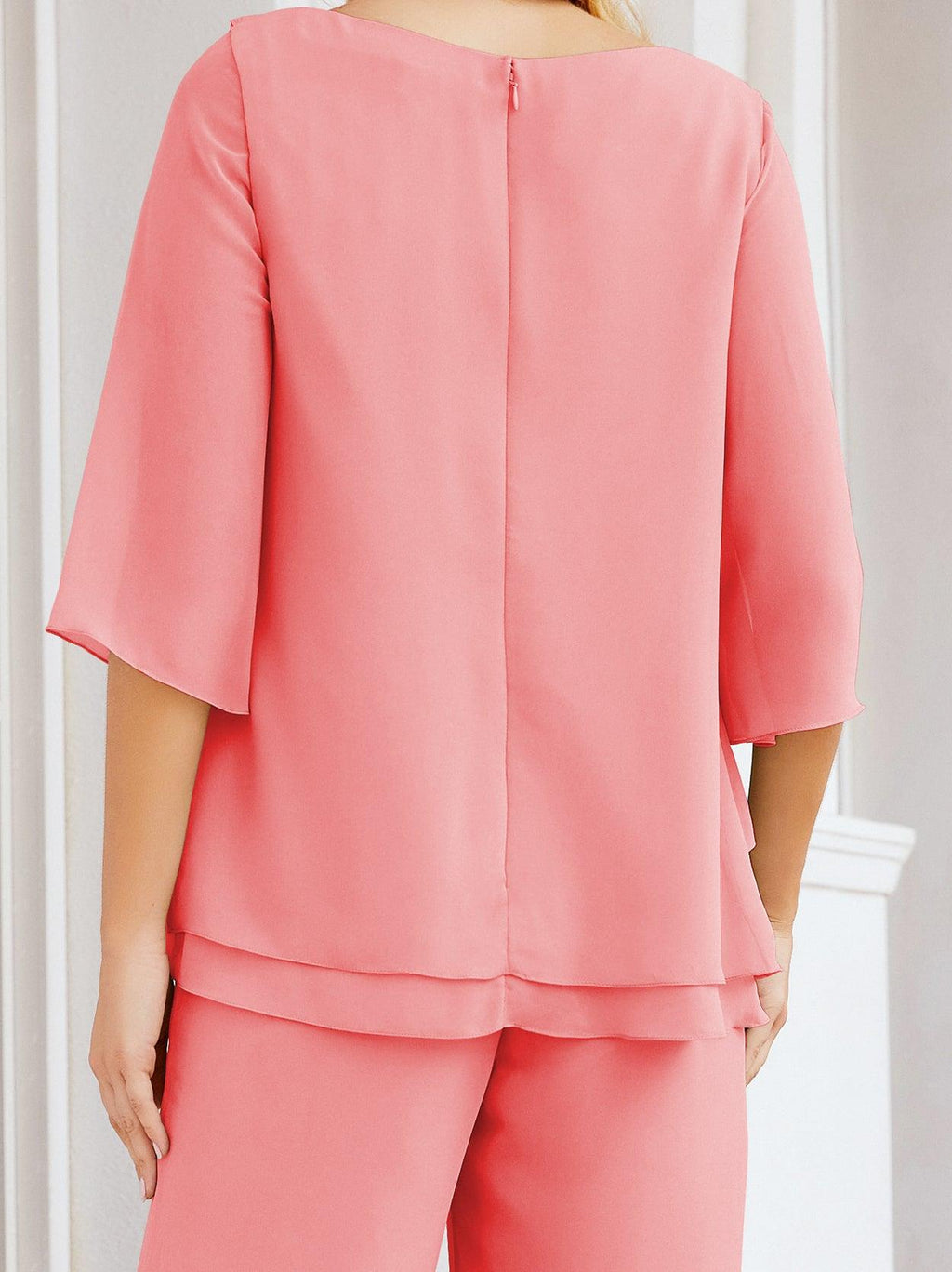 Vestido elegante de 2 peças para mãe da noiva Numbersea, tamanho grande, com folhos, camadas, roupão prateado 28064 