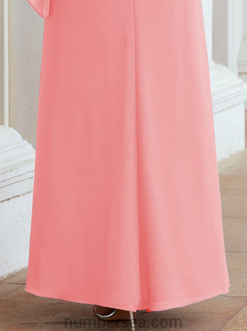Numbersea Formal Party Gown Dress Long Mother of The Bride Dresses with Ruffle Cape 28026