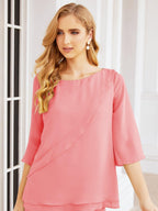 Vestido elegante de 2 peças para mãe da noiva Numbersea, tamanho grande, com folhos, camadas, roupão prateado 28064 