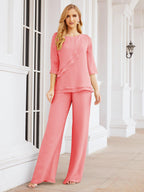 Vestido elegante de 2 peças para mãe da noiva Numbersea, tamanho grande, com folhos, camadas, roupão prateado 28064 