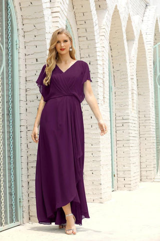 Numbersea  Mother of The Bride Dresses Plus Size V-Neck Floor Length Formal Prom Dress for Wedding Guest 28020