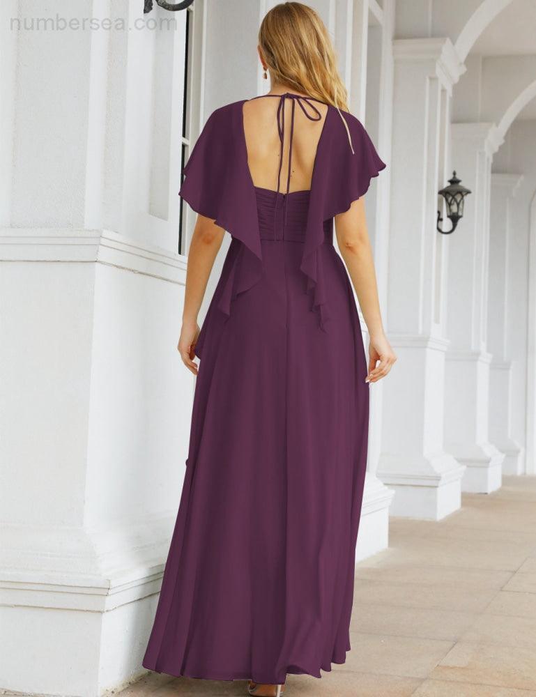 Numbersea Bridesmaid Dresses Backless Formal Prom Gowns for Evening Party Mother of The Bride Dress 28040