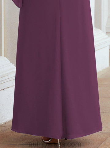 Numbersea Formal Party Gown Dress Long Mother of The Bride Dresses with Ruffle Cape 28026
