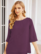 Vestido elegante de 2 peças para mãe da noiva Numbersea, tamanho grande, com folhos, camadas, roupão prateado 28064 