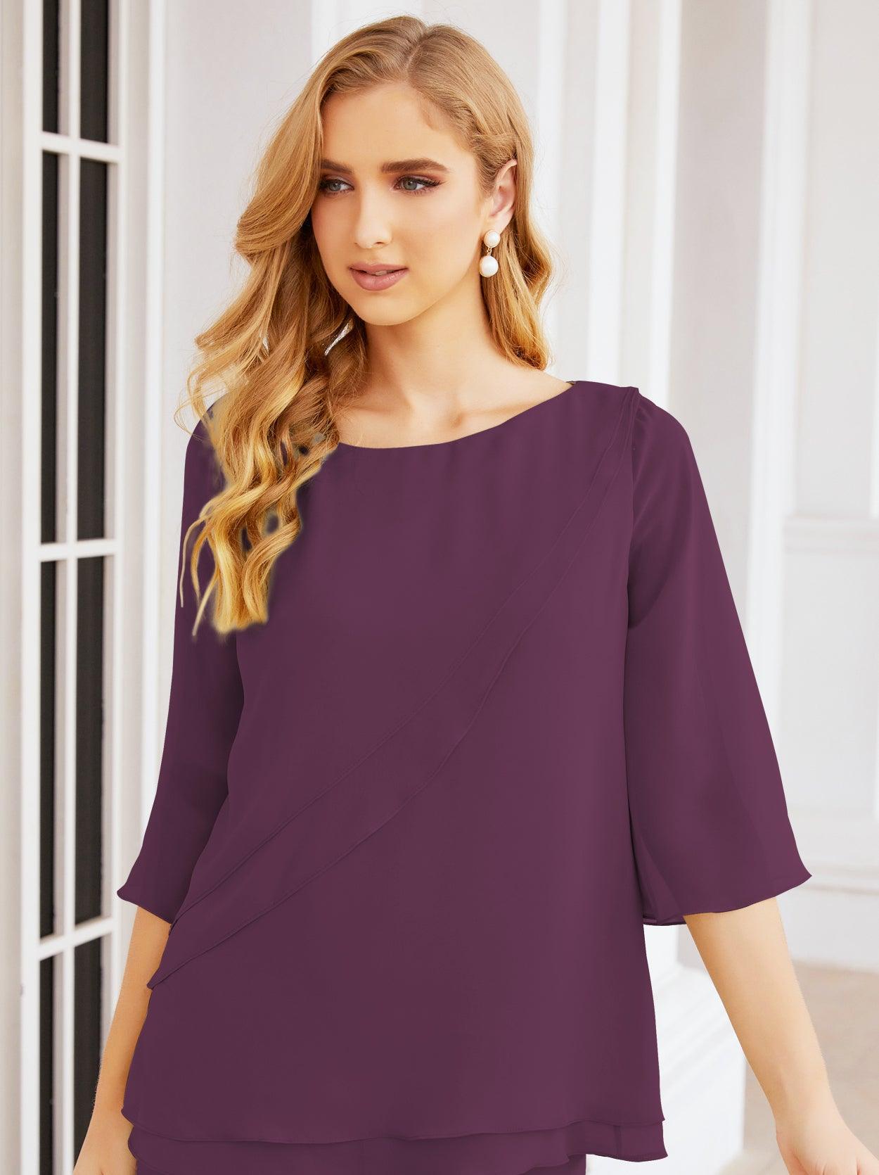 Vestido elegante de 2 peças para mãe da noiva Numbersea, tamanho grande, com folhos, camadas, roupão prateado 28064 