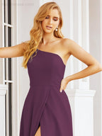 Vestidos de baile de cerimónia Numbersea para mulher com um ombro só e fenda lateral para madrinhas e madrinhas 28052 