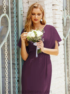 Vestidos de Baile de Regreso a Casa Sin Mangas Largo a la Rodilla Modelo 28021