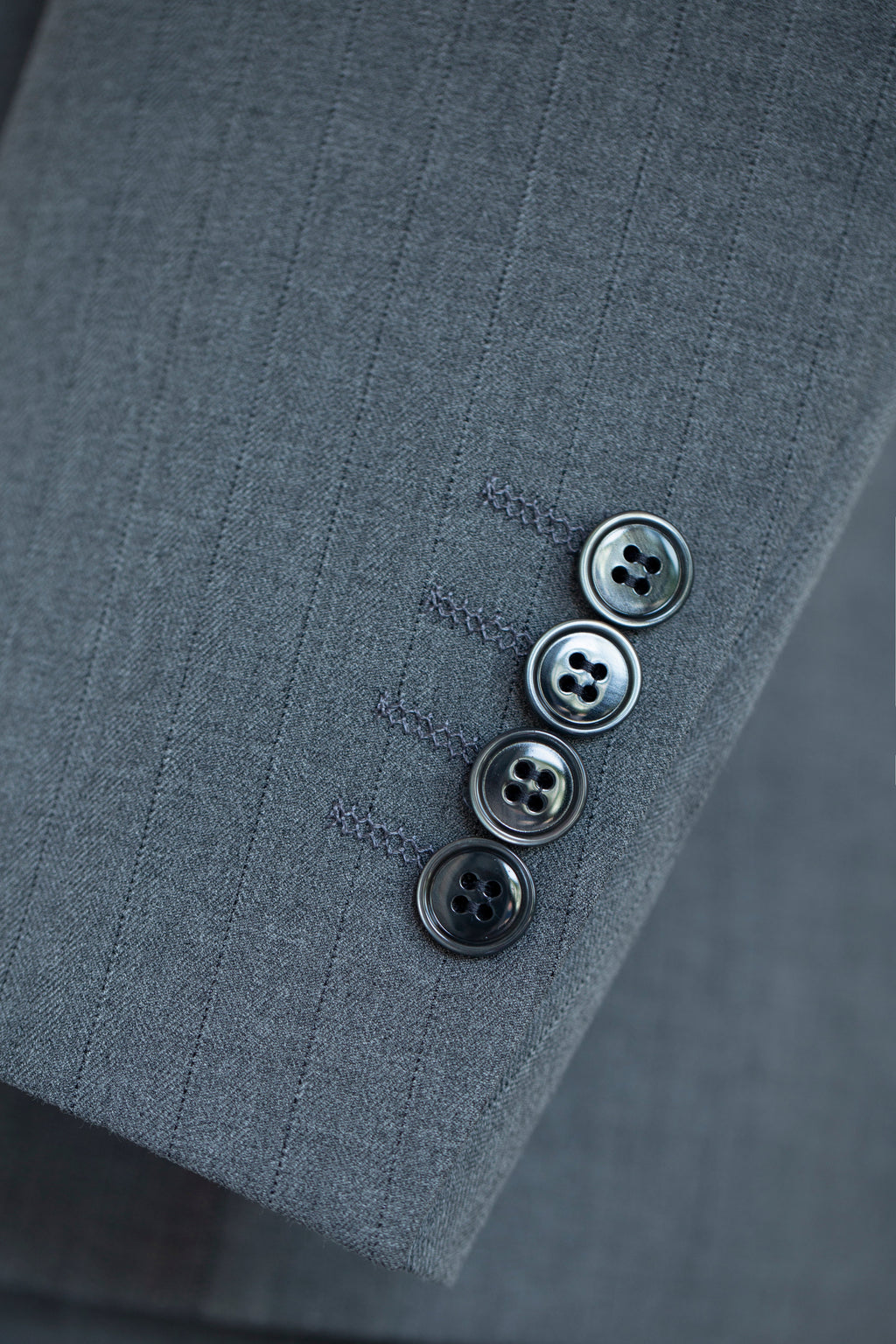 Dusty Blue Pinstripe Wool 3-Piece Wedding Suit | Tailored Groom & Groomsmen Attire