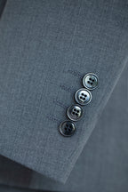 Dusty Blue Pinstripe Wool 3-Piece Wedding Suit | Tailored Groom & Groomsmen Attire