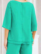 Vestido elegante de 2 peças para mãe da noiva Numbersea, tamanho grande, com folhos, camadas, roupão prateado 28064 