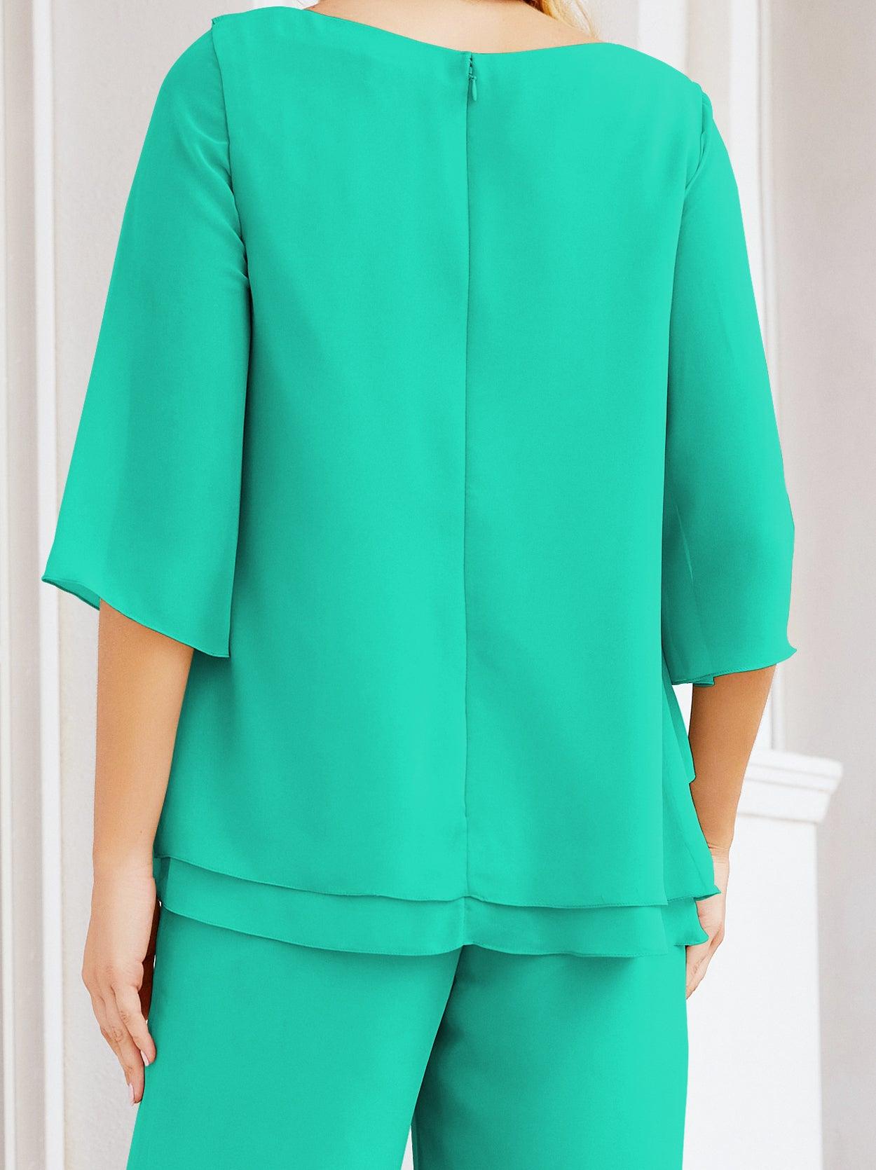 Vestido elegante de 2 peças para mãe da noiva Numbersea, tamanho grande, com folhos, camadas, roupão prateado 28064 