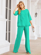 Vestido elegante de 2 peças para mãe da noiva Numbersea, tamanho grande, com folhos, camadas, roupão prateado 28064 