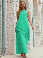 Vestidos longos de chiffon plus size para mãe da noiva, vestido formal de madrinha de casamento, 28019 