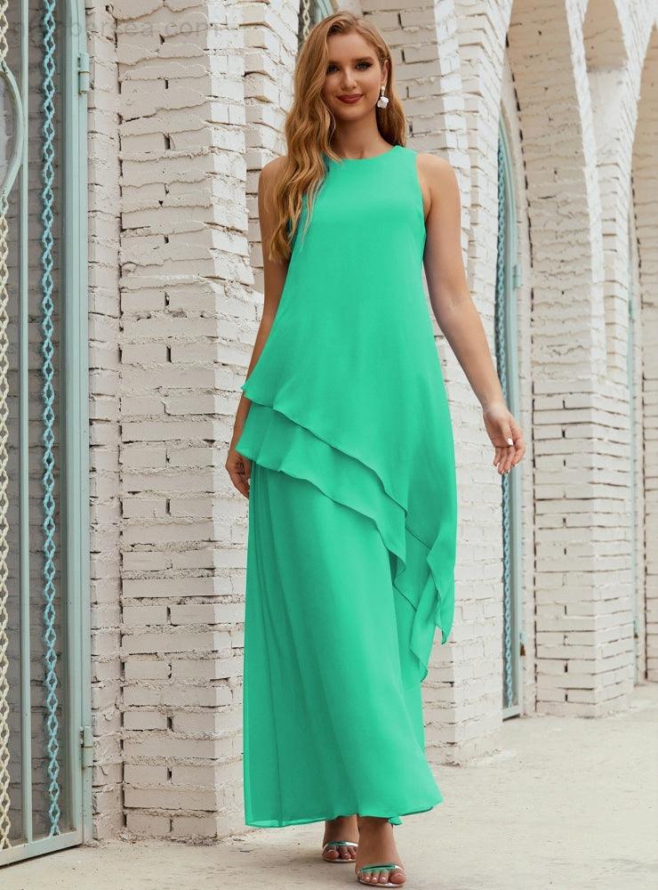 Vestidos longos de chiffon plus size para mãe da noiva, vestido formal de madrinha de casamento, 28019 