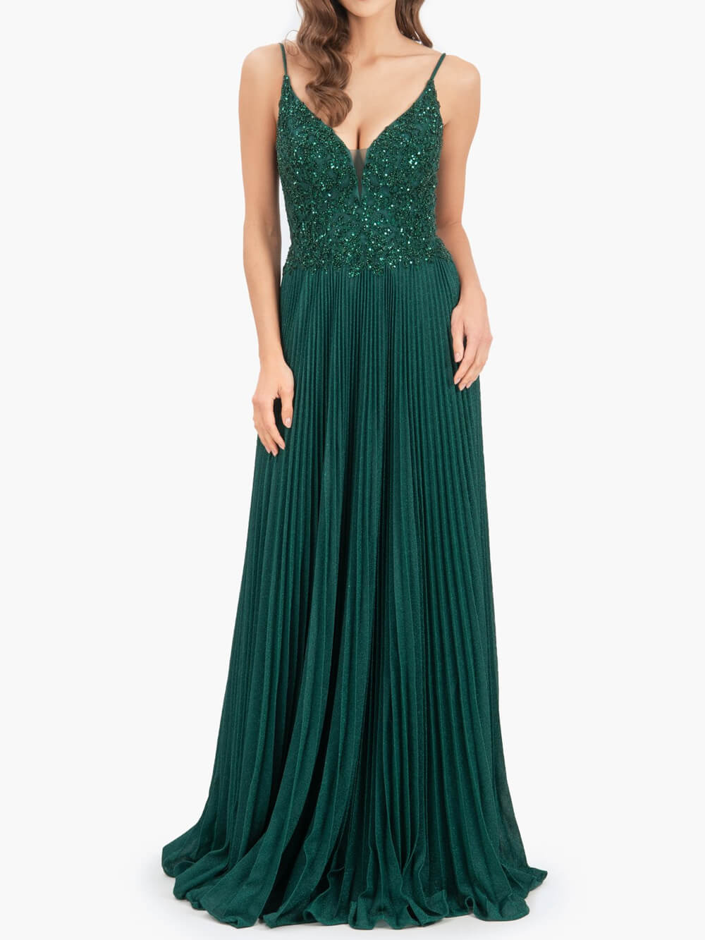 Elizabeth Rose Pink | A-line Floor Length Glitter Jersey Prom Dress with Appliques and Sequins