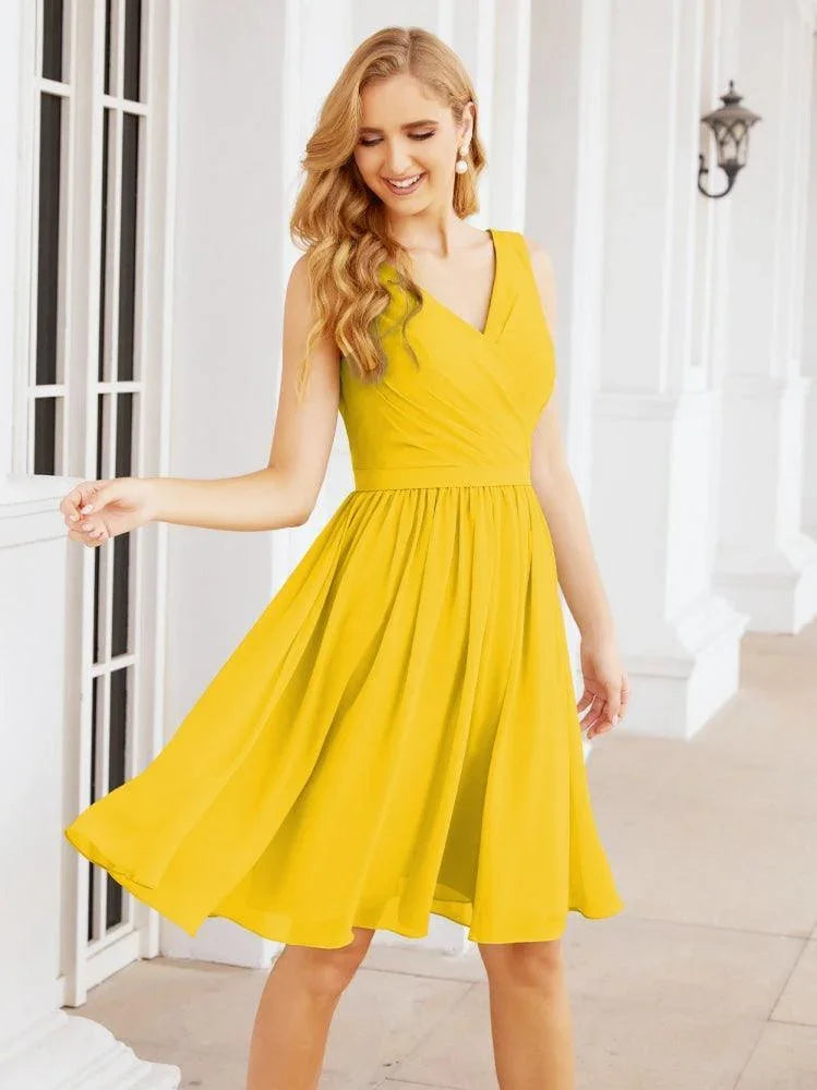 Vestido de regreso a casa Numbersea con falda a la rodilla y espalda en V 28062