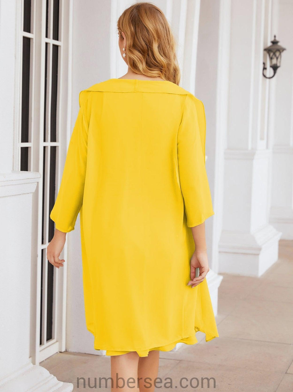 Vestidos para mãe da noiva Numbersea Vestido de baile Vestido casual plissado 28065 