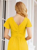 Vestidos de cerimónia de baile Numbersea para mãe da noiva, mangas curtas, vestido de madrinha 28047 