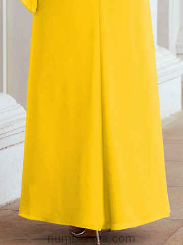 Numbersea Formal Party Gown Dress Long Mother of The Bride Dresses with Ruffle Cape 28026