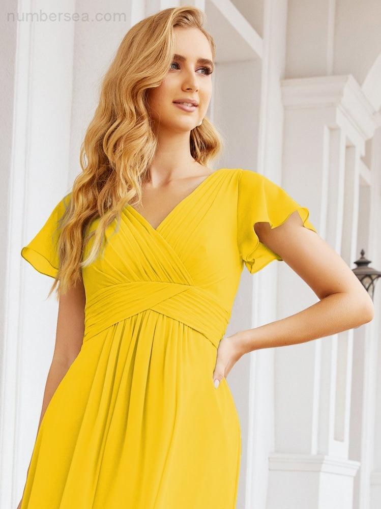 Vestidos de cerimónia de baile Numbersea para mãe da noiva, mangas curtas, vestido de madrinha 28047 