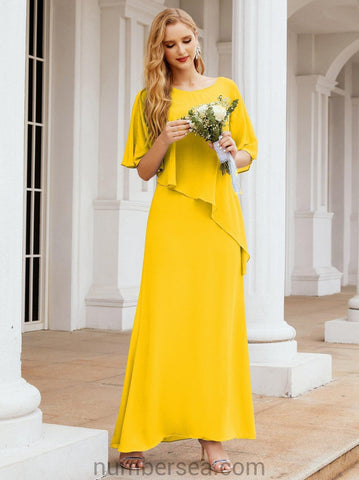 Numbersea Formal Party Gown Dress Long Mother of The Bride Dresses with Ruffle Cape 28026