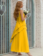 Vestidos longos de chiffon plus size para mãe da noiva, vestido formal de madrinha de casamento, 28019 