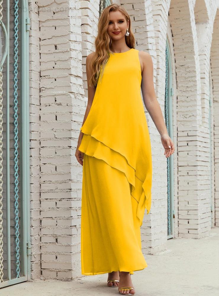 Vestidos longos de chiffon plus size para mãe da noiva, vestido formal de madrinha de casamento, 28019 