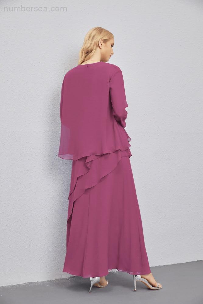 Mother of Bride Dresses with Open Front Lightweight Cardigan Formal Prom Gown  28081